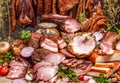 Various pork meat products Royalty Free Stock Photo