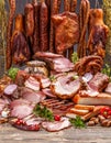 Various pork meat products Royalty Free Stock Photo