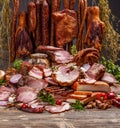 Various pork meat products Royalty Free Stock Photo