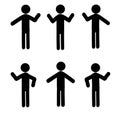 various poses gestures, stick man illustrations, human figures