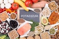 Potassium food sources, top view