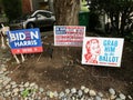 Various pro-Biden lawn signs displayed during 2020 presidential campaign, Portland, Oregon