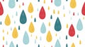 Various raindrops falling pattern background design. Childish scandinavian backdrop. Scandinavian backdrop.