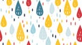 Various raindrops falling pattern background design. Childish scandinavian backdrop. Scandinavian backdrop.