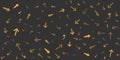 Various Randomly Placed and Shaped Brown Arrow Symbols - Pattern of Various Sizes, Shapes and Orientation