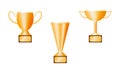 various realistic golden trophy Royalty Free Stock Photo