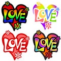 Various Retro Love Valentine Hearts 2