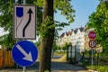 Various road signs for optimal traffic organization