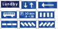 Various Road signs used in Sweden Royalty Free Stock Photo