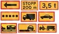 Various Road signs used in Sweden Royalty Free Stock Photo