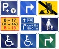 Various Road signs used in Sweden Royalty Free Stock Photo