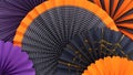 Various round paper fans.