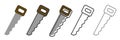 Various saws. Carpentry tool icon collection. Carpentry tools thin line Royalty Free Stock Photo