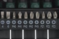 Various screwdriver bits Royalty Free Stock Photo