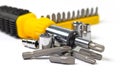 Various screwdriver bits and sockets Royalty Free Stock Photo