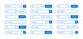 Various search bar templates. Internet browser engine with search box, address bar and text field. UI design, website Royalty Free Stock Photo