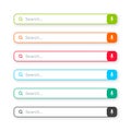 Various search bar templates. Internet browser engine with search box, address bar and text field. UI design, website Royalty Free Stock Photo