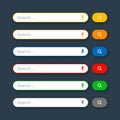 Various search bar templates. Internet browser engine with search box, address bar and text field. UI design, website Royalty Free Stock Photo