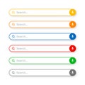 Various search bar templates. Internet browser engine with search box, address bar and text field. UI design, website Royalty Free Stock Photo