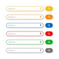 Various search bar templates. Internet browser engine with search box, address bar and text field. UI design, website Royalty Free Stock Photo