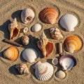 Shells family Strombidae characterized by their spiral shape and Royalty Free Stock Photo