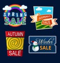 Various seasonal sale event tittle Royalty Free Stock Photo