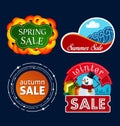 Various seasonal sale event tittle Royalty Free Stock Photo