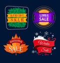 Various seasonal sale event tittle Royalty Free Stock Photo