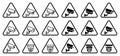 Various Security Camera Icons in Triangle Shape for Safety Awareness Royalty Free Stock Photo