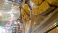 Various selections of Pakistan and Indian traditional sweets at the restaurant counter. Vertical video. 4K. Slow-motion