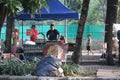 Various sellers of traditional Indonesian snacks