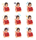 Various sets of nurses\' (caregivers\') facial expressions. Royalty Free Stock Photo