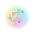 With various shapes, including circles, triangles, and squares, Royalty Free Stock Photo