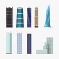 various shapes modern sky scrappers in set Royalty Free Stock Photo