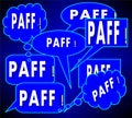 Various shapes of PAFF! speech cloud bubbles Royalty Free Stock Photo