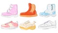 Various Shoes icons Royalty Free Stock Photo