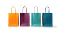 Various shopping bags, Set of colorful empty shopping bags isolated on white background Royalty Free Stock Photo