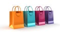 Various shopping bags, Set of colorful empty shopping bags isolated on white background Royalty Free Stock Photo