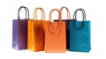 Various shopping bags, Set of colorful empty shopping bags isolated on white background Royalty Free Stock Photo