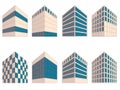 Various signs of buildings in perspective