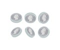 Various silver coins isolated icon