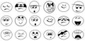 Various simple black and white emoticons