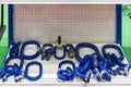 Various size master ring with other accessories such as shackle screw pin hammerlock connector for hoist crane in industrial place