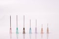 Various size of syringe needles