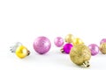 Various sized and colored Christmas balls