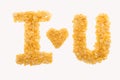 Various Sized Corn Flakes Spelling Out