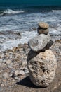 Pebbles pyramid at the coastline