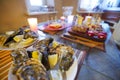 Sausage, cheese and oysters Royalty Free Stock Photo