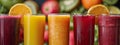 various smoothies with vegetables and fruits. Selective focus. Royalty Free Stock Photo