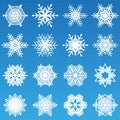 various snowflake icon in white stroke by vector design